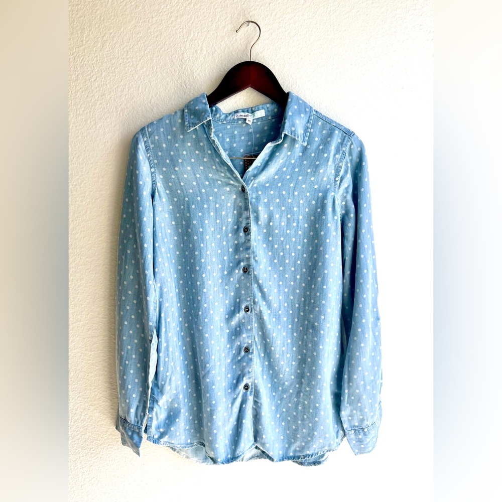 Polka Dot Chambray Shirt